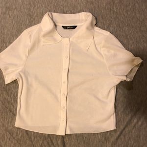 White “school girl” crop top